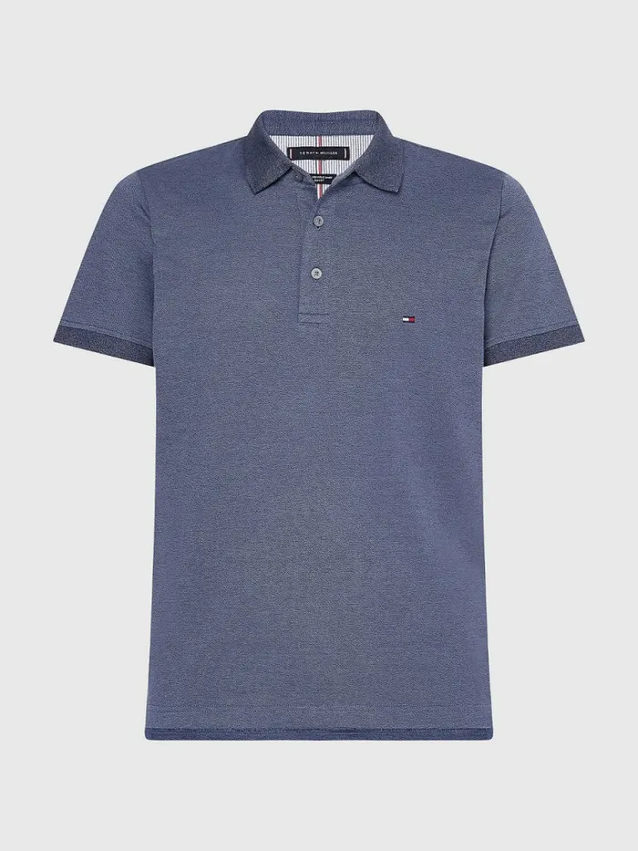 Tommy Hilfiger 1985 Collection Th Flex Organic Cotton Polo Faded IndigoDesert Sky Mens Polo Shirts Sale