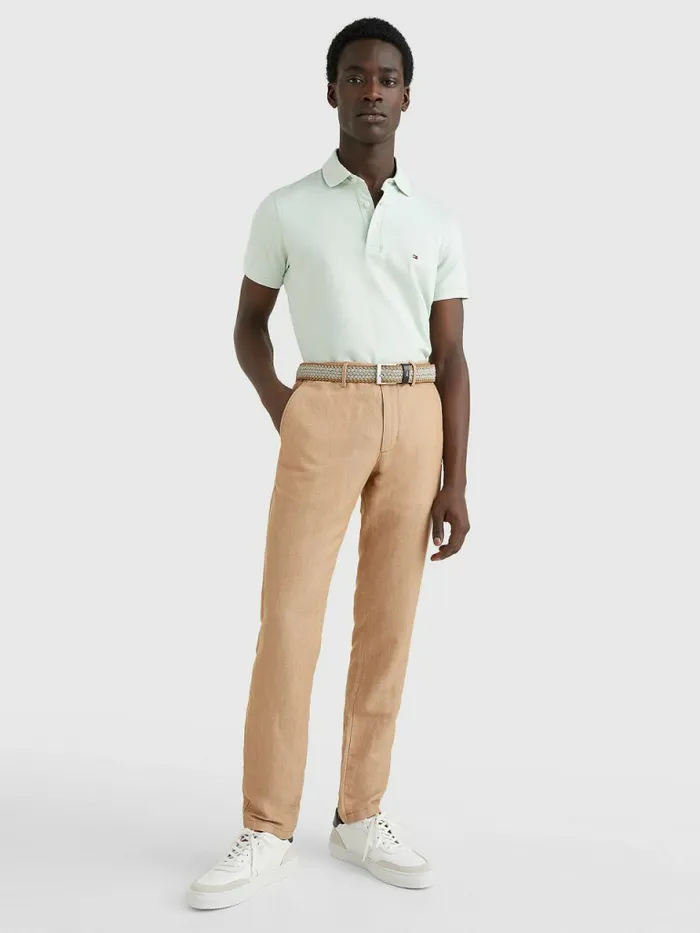 Tommy Hilfiger 1985 Collection Th Flex Organic Cotton Polo Minty EssenceIvory Mens Polo Shirts Gift 4 You
