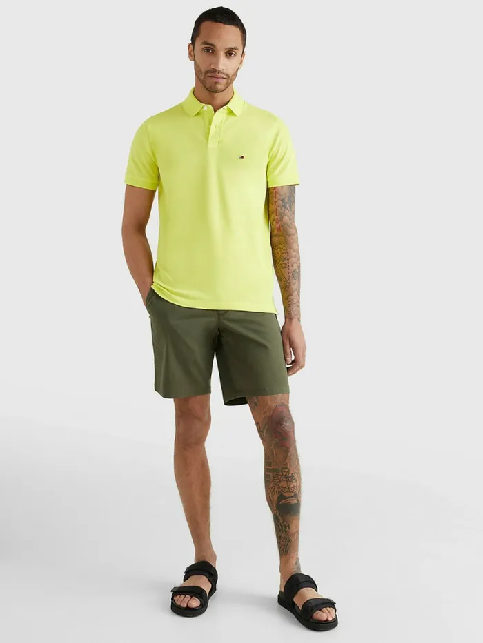 Tommy Hilfiger 1985 Collection Th Flex Polo Citrus Yellow Mens Polo Shirts Popular