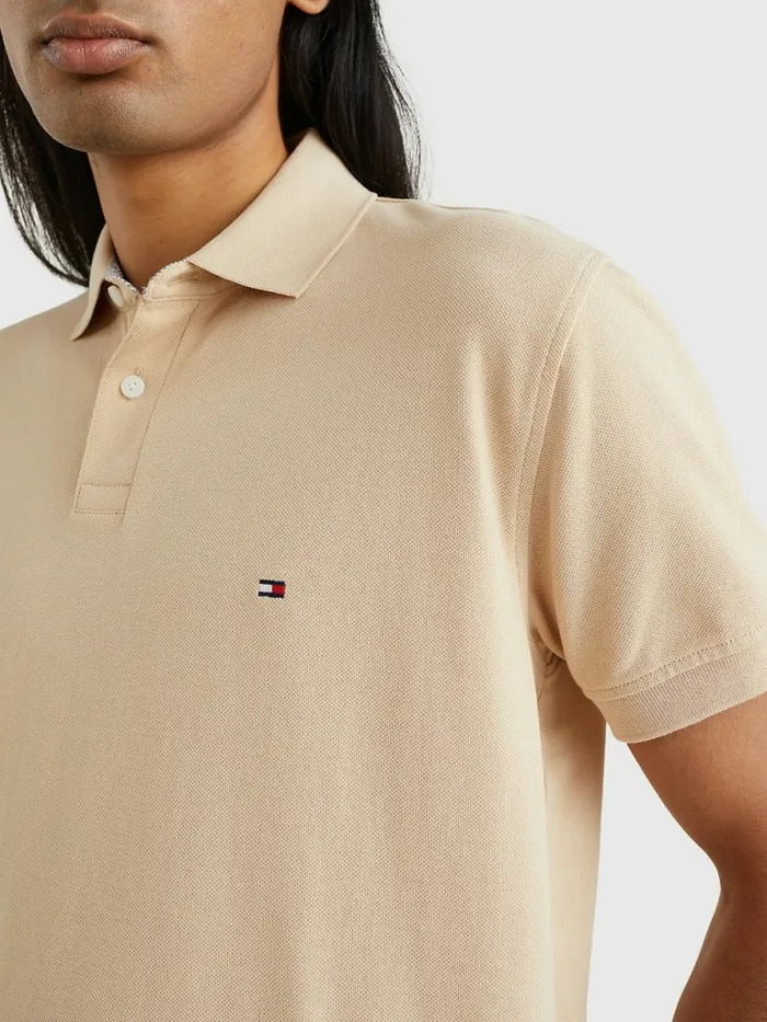 Tommy Hilfiger 1985 Collection Th Flex Polo Clayed Pebble Mens Polo Shirts Casaul