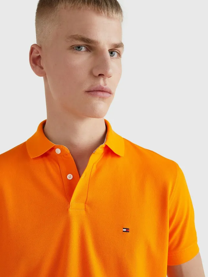 Tommy Hilfiger 1985 Collection Th Flex Polo Hawaiian Orange Mens Polo Shirts Gift Ideas