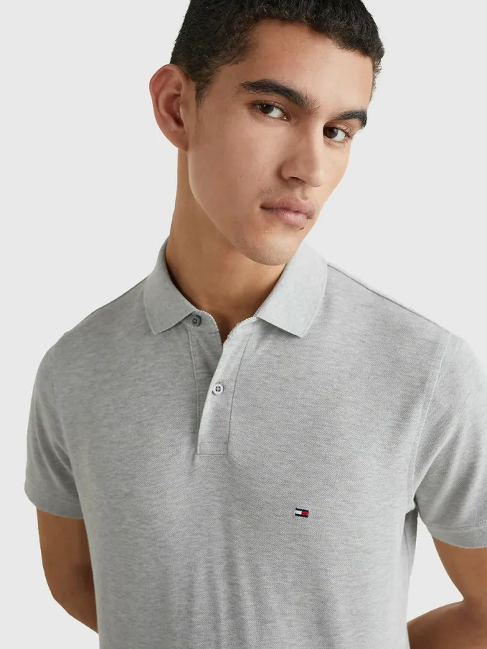 Tommy Hilfiger 1985 Collection Th Flex Polo Light Grey Heather Mens Polo Shirts Gift Ideas
