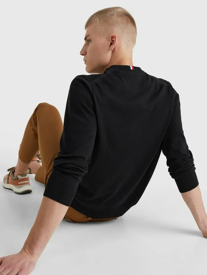 Tommy Hilfiger 1985 Collection Th Flex Sweatshirt Black Mens Knitwear Gift 4 You