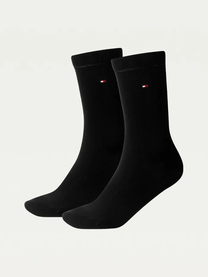Tommy Hilfiger 2Pack Flag Embroidery Socks Black Womens Essentials For Sale