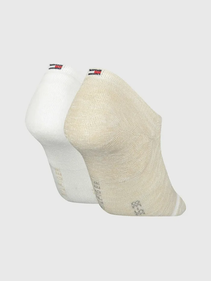 Tommy Hilfiger 2Pack High Cut Footie Socks Beige Womens Socks and Hosiery Gift for Friend
