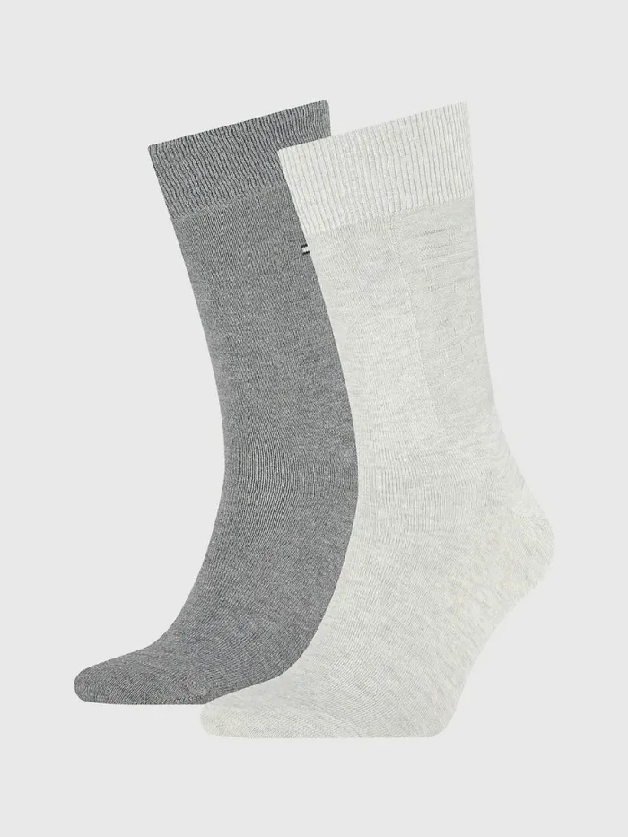Tommy Hilfiger 2Pack Logo Block Socks Grey Melange Mens Socks On Sale