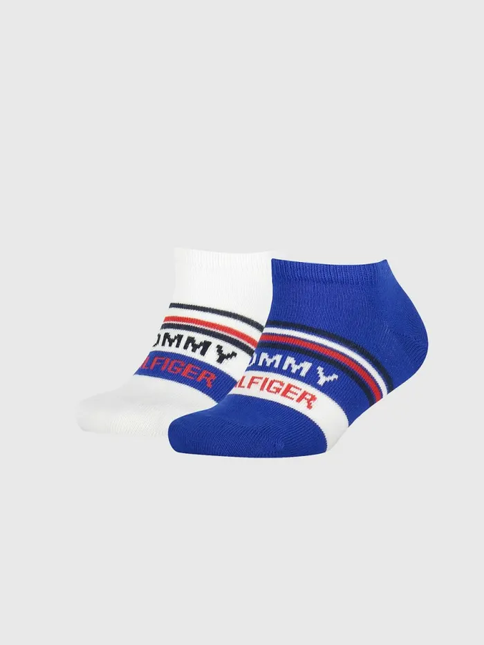 Tommy Hilfiger 2Pack Logo Stripe Trainer Socks Tommy Original Girls Underwear and Socks Casaul Tommy Hilfiger 2Pack Logo Stripe Trainer Socks Tommy Original Girls Underwear and Socks Casaul