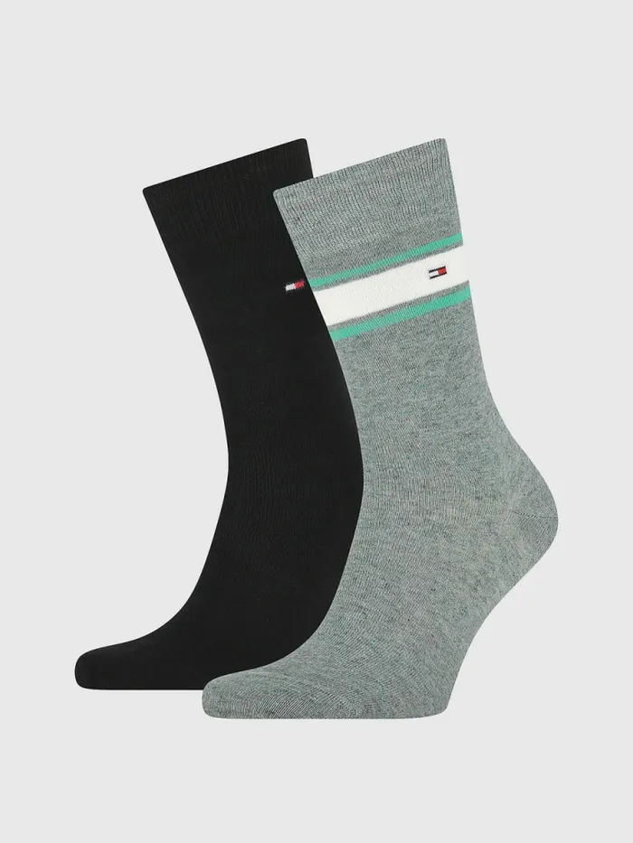 Tommy Hilfiger 2Pack Multicolour Socks GreyGreen Mens Socks For Sale