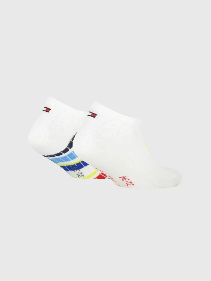 Tommy Hilfiger 2Pack Multicolour Stripe Trainer Socks White Girls Underwear and Socks Gift Ideas