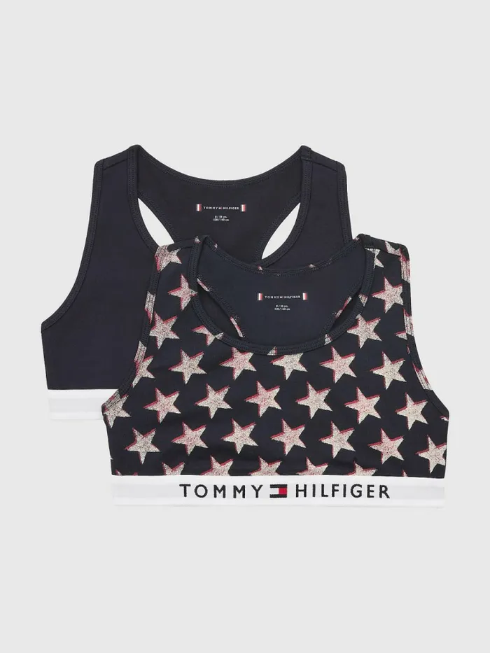 Tommy Hilfiger 2Pack Original Logo Underband Bralettes Offset StarsDesert Sky Girls Underwear and Socks Cheap On Sale Tommy Hilfiger 2Pack Original Logo Underband Bralettes Offset StarsDesert Sky Girls Underwear and Socks Cheap On Sale