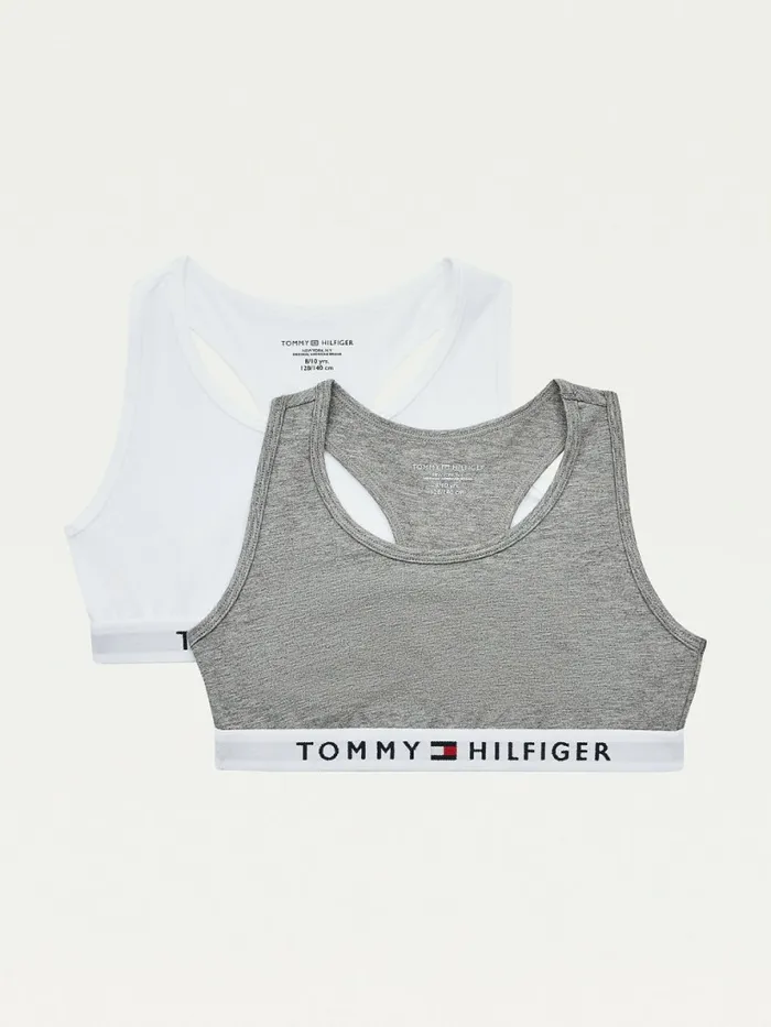 Tommy Hilfiger 2Pack Original Racerback Bralettes Mid Grey HeatherWhite Girls Underwear and Socks Sale Tommy Hilfiger 2Pack Original Racerback Bralettes Mid Grey HeatherWhite Girls Underwear and Socks Sale
