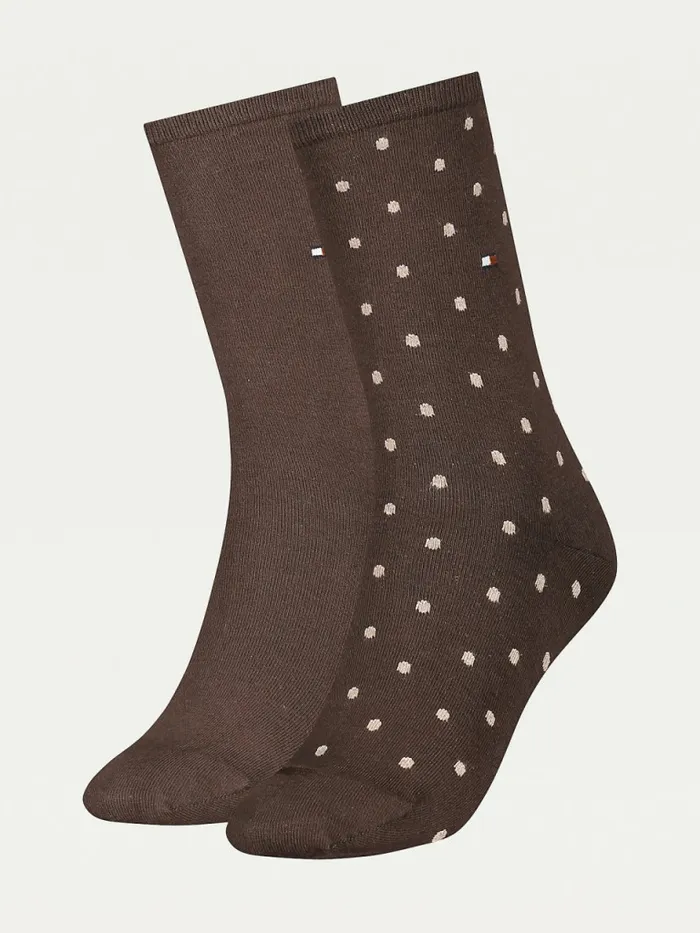 Tommy Hilfiger 2Pack Polka Dot Socks Brown Womens Socks and Hosiery Popular