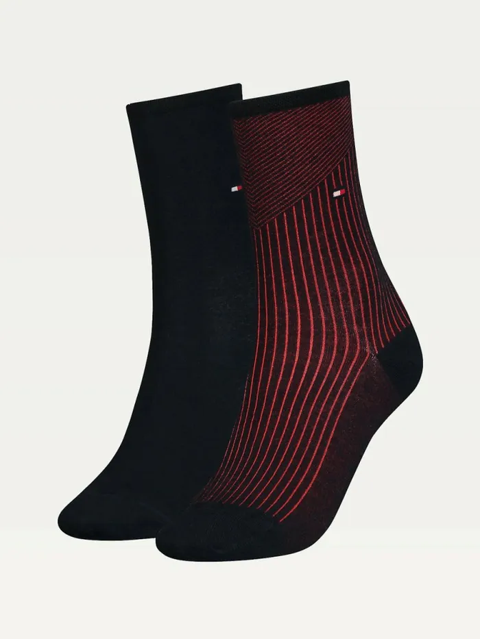 Tommy Hilfiger 2Pack Ribbed Socks Navy Womens Socks and Hosiery Fashion
