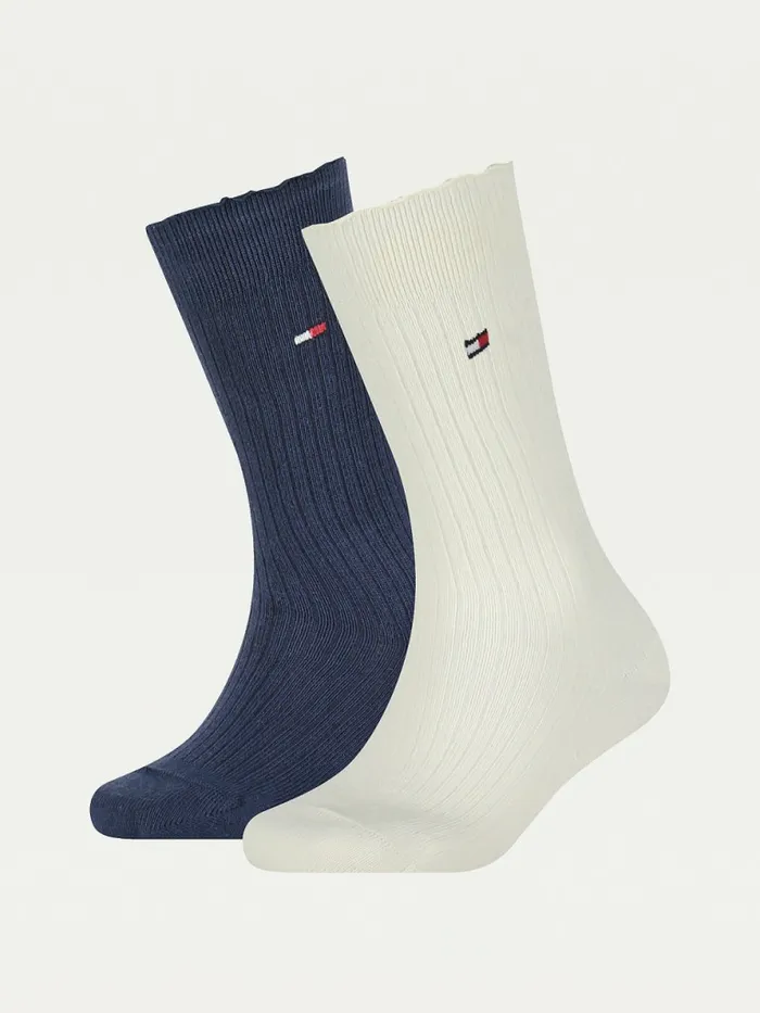 Tommy Hilfiger 2Pack Ruffle Slouchy Socks Navy Girls Underwear and Socks Gift for Friend Tommy Hilfiger 2Pack Ruffle Slouchy Socks Navy Girls Underwear and Socks Gift for Friend