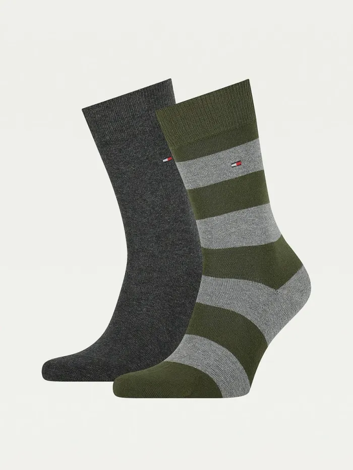 Tommy Hilfiger 2Pack Rugby Socks Olive Mens Socks Gift Ideas