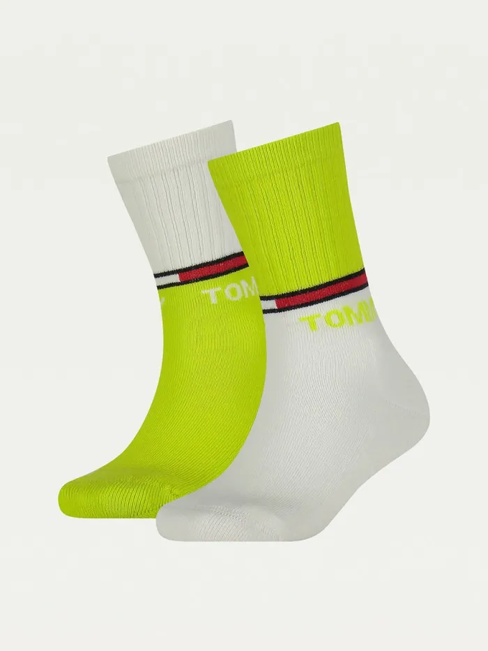Tommy Hilfiger 2Pack Sports Socks Lime Boys Underwear and Socks Gift 4 You