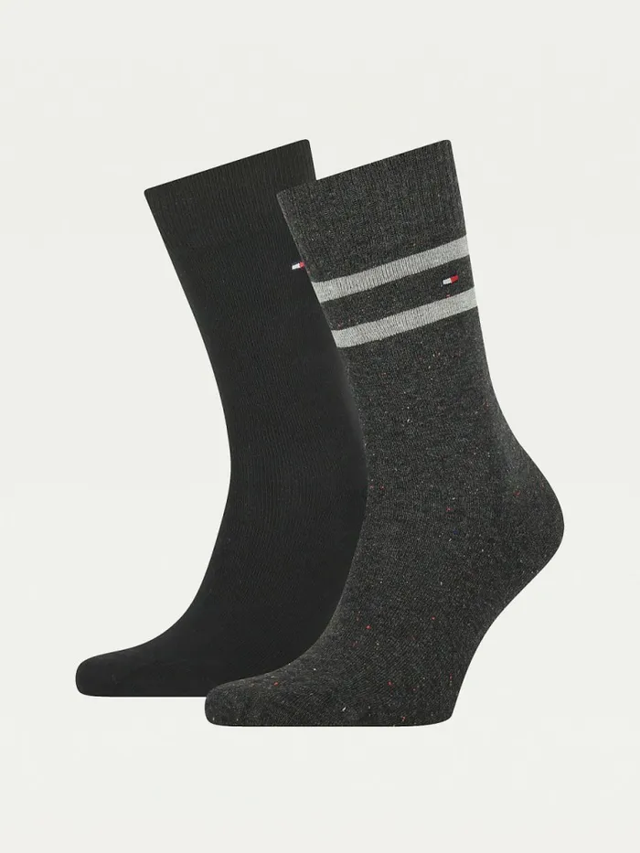 Tommy Hilfiger 2Pack Stripe Neppy Socks Black Mens Socks Sale