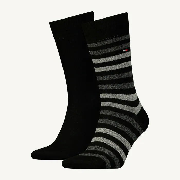 Tommy Hilfiger 2Pack Stripe Socks Black Mens Socks Popular