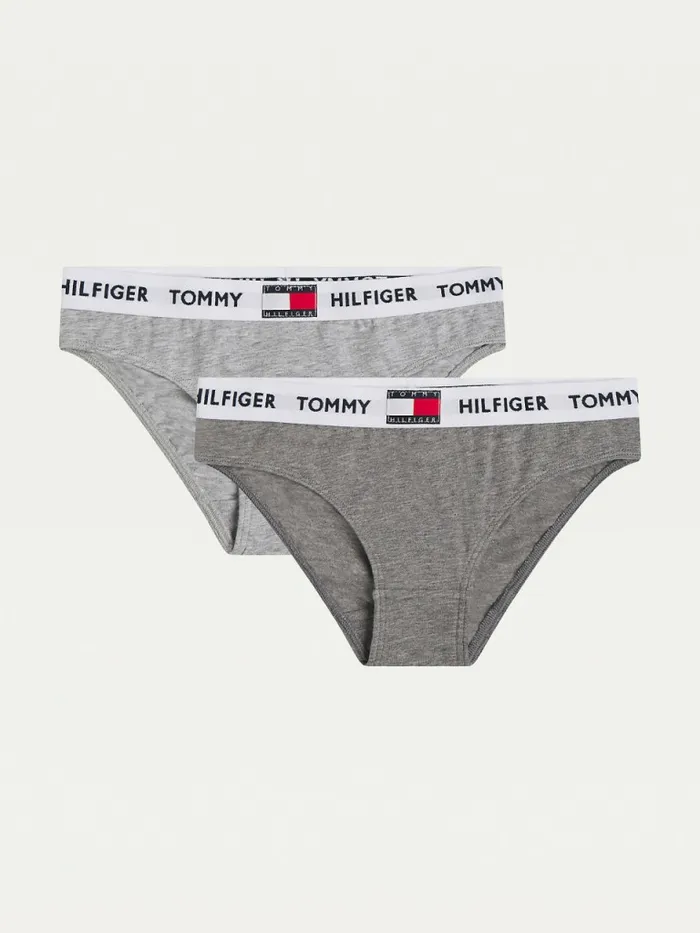 Tommy Hilfiger 2Pack Tommy 85 Repeat Logo Waistband Briefs Mid Grey HeatherDark Grey Heather Girls Underwear and Socks Popular Tommy Hilfiger 2Pack Tommy 85 Repeat Logo Waistband Briefs Mid Grey HeatherDark Grey Heather Girls Underwear and Socks Popular