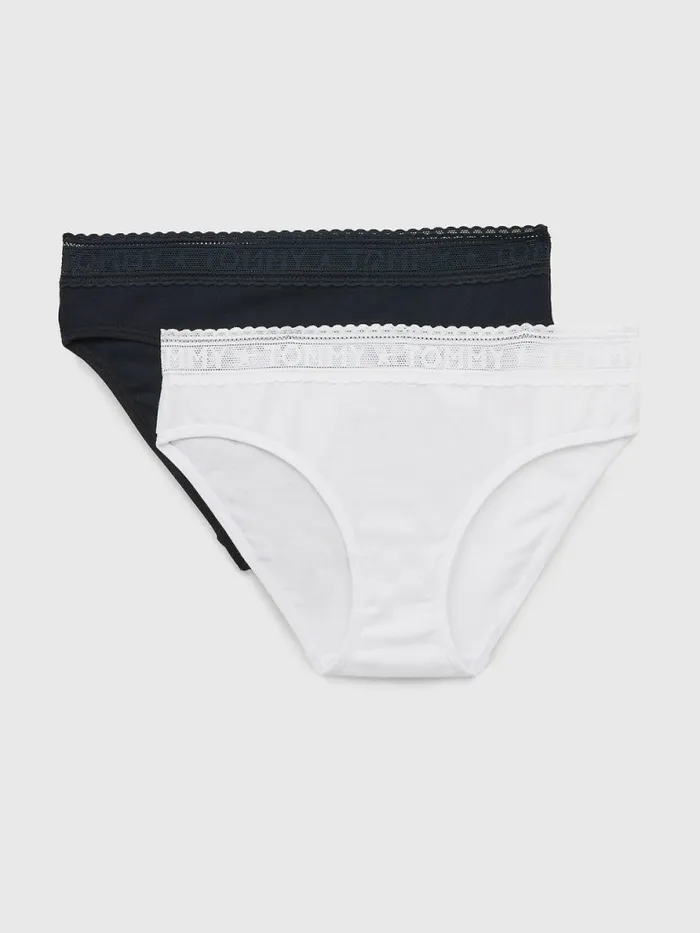 Tommy Hilfiger 2Pack Tonal Logo Lace Briefs WhiteDesert Sky Girls Underwear and Socks Gift for Friend Tommy Hilfiger 2Pack Tonal Logo Lace Briefs WhiteDesert Sky Girls Underwear and Socks Gift for Friend