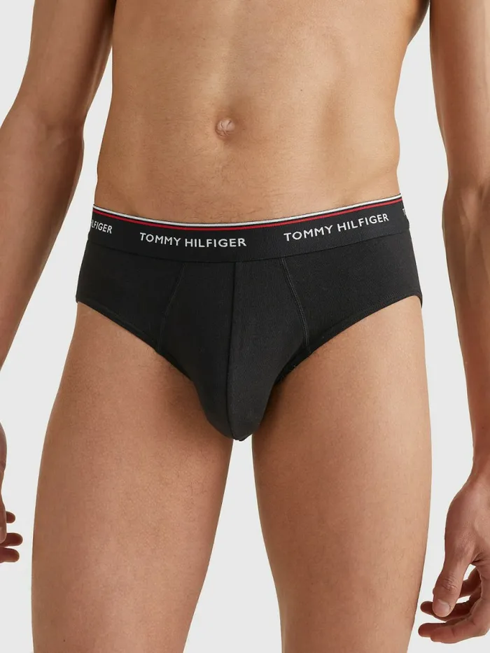 Tommy Hilfiger 3Pack Cotton Briefs Black Mens Underwear Casaul