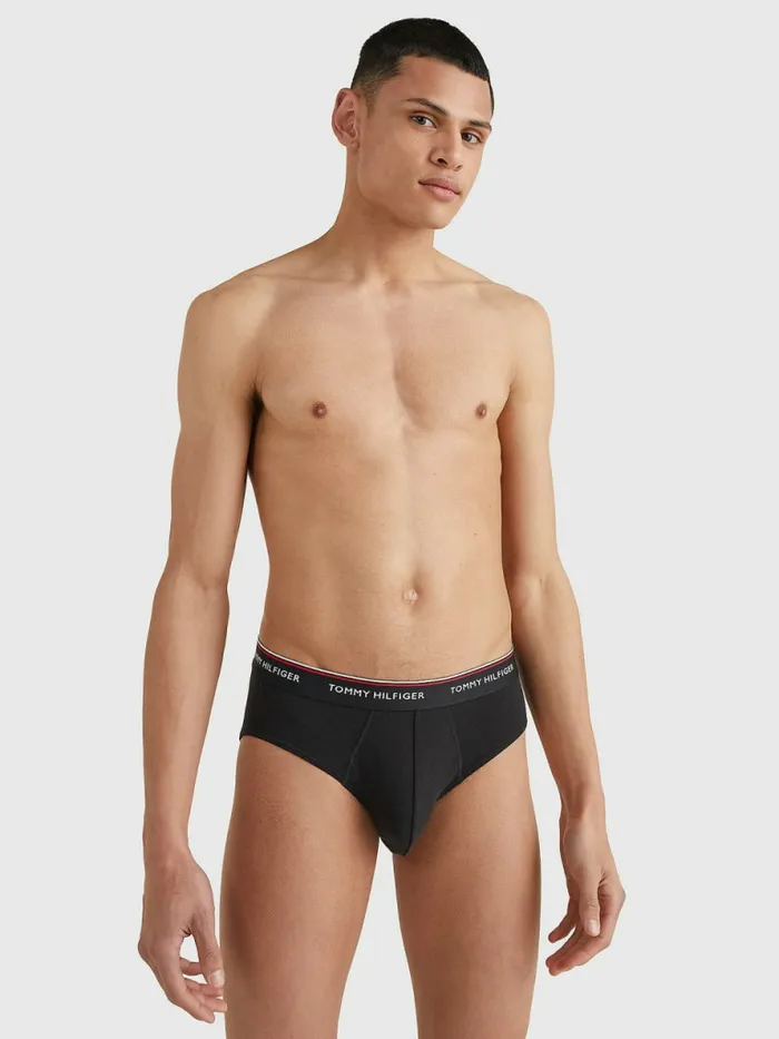 Tommy Hilfiger 3Pack Cotton Briefs Black Mens Underwear Casaul