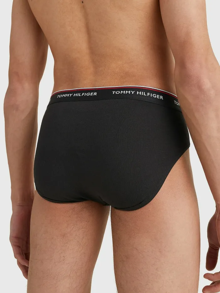 Tommy Hilfiger 3Pack Cotton Briefs Black Mens Underwear Casaul