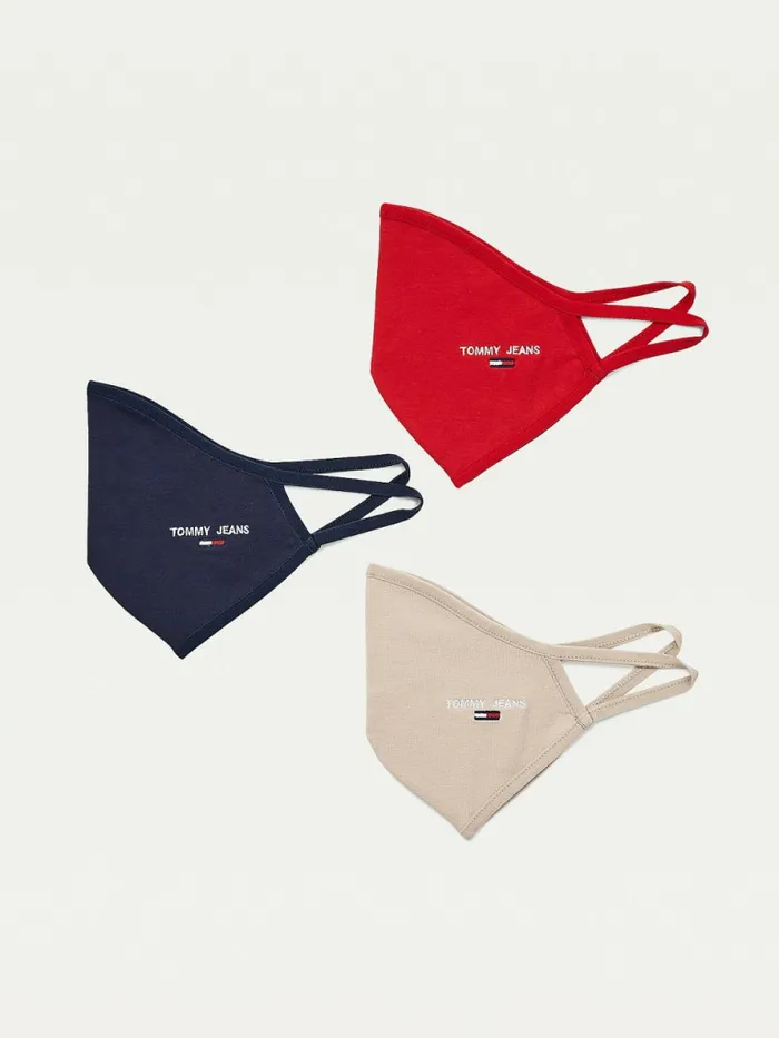 Tommy Hilfiger 3Pack Cotton Jersey Face Cover Print Mix Mens Hats and Scarves Sale