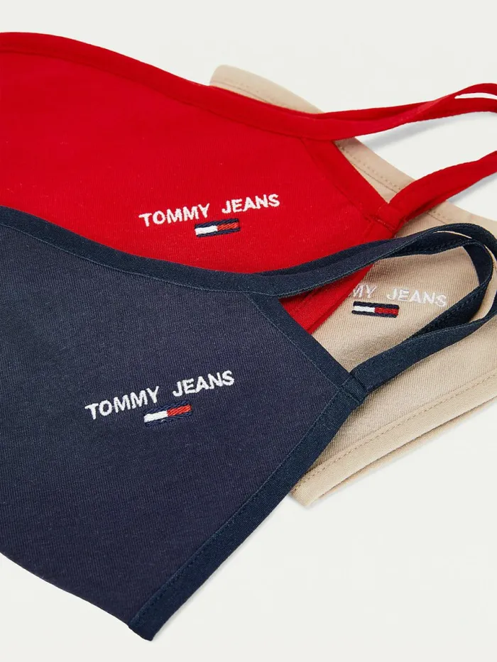 Tommy Hilfiger 3Pack Cotton Jersey Face Cover Print Mix Mens Hats and Scarves Sale