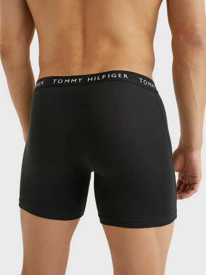 Tommy Hilfiger 3Pack Logo Waistband Boxer Briefs BlackBlackBlack Mens Underwear Popular