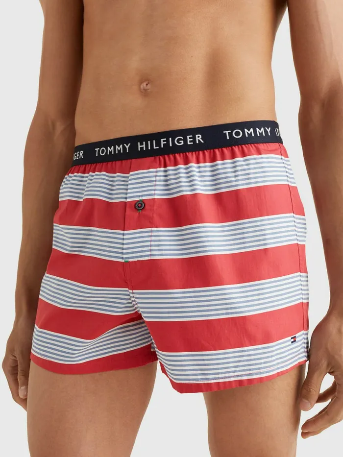 Tommy Hilfiger 3Pack Logo Waistband Button Fly Boxers Frosted CranColoradoVary Mens Underwear Gift 4 You