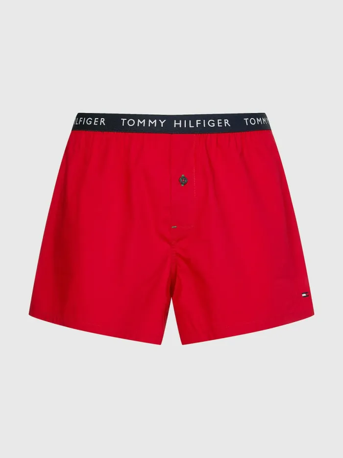 Tommy Hilfiger 3Pack Logo Waistband Button Fly Boxers WhitePrimary RedGrid Plaid Mens Underwear Online