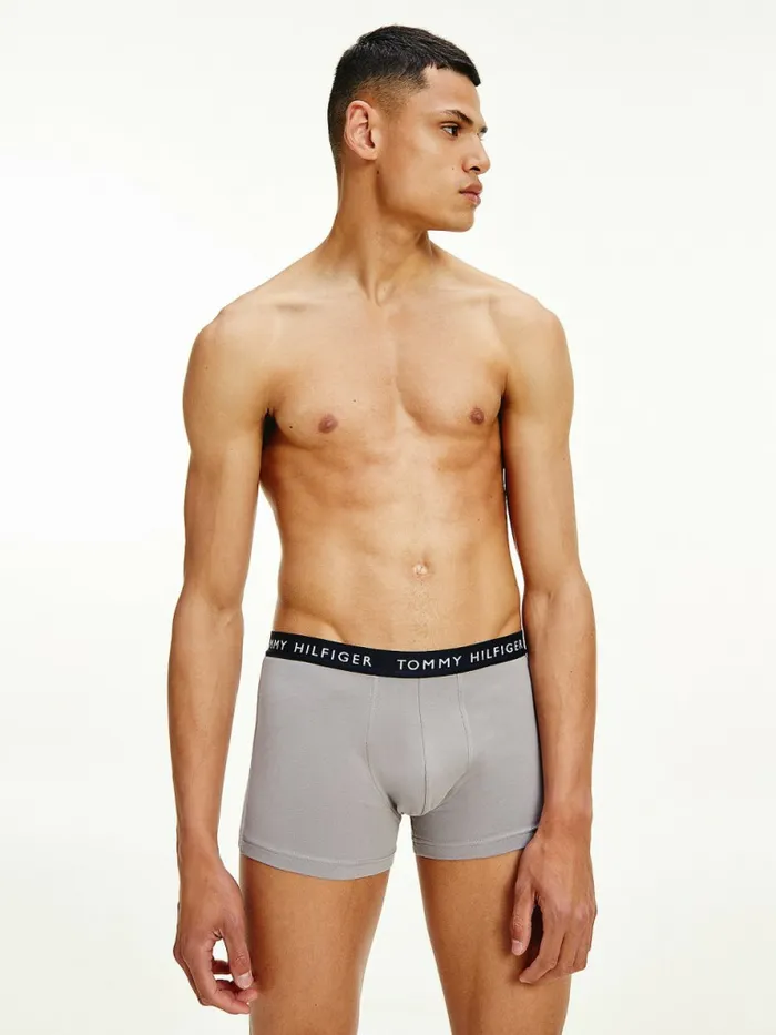 Tommy Hilfiger 3Pack Logo Waistband Trunks Acid CitrusYale BlueSublunar Mens Underwear Near Me