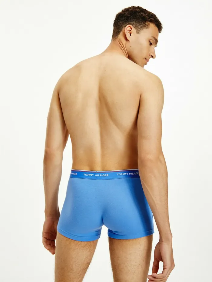 Tommy Hilfiger 3Pack Logo Waistband Trunks TopwaterSublunarCrsn Ruby Mens Underwear Cheap On Sale