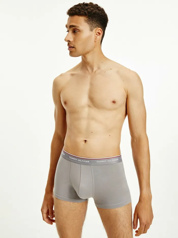 Tommy Hilfiger 3Pack Logo Waistband Trunks TopwaterSublunarCrsn Ruby Mens Underwear Cheap On Sale