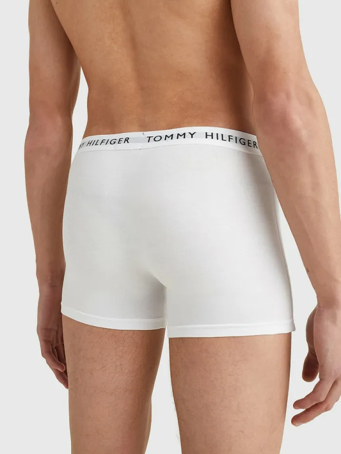 Tommy Hilfiger 3Pack Logo Waistband Trunks WhiteWhiteWhite Mens Underwear Fashion