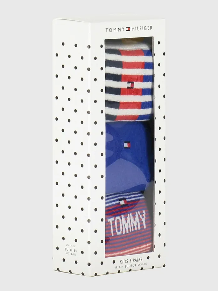 Tommy Hilfiger 3Pack Multicolour Socks Gift Box Tommy Original Boys Underwear and Socks Fashion