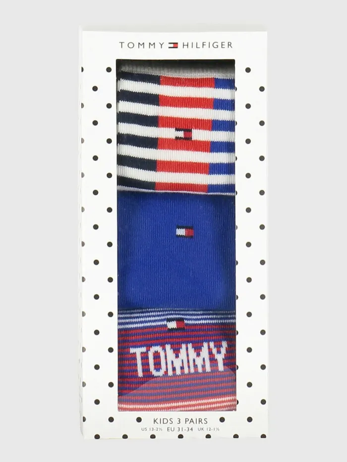 Tommy Hilfiger 3Pack Multicolour Socks Gift Box Tommy Original Boys Underwear and Socks Fashion