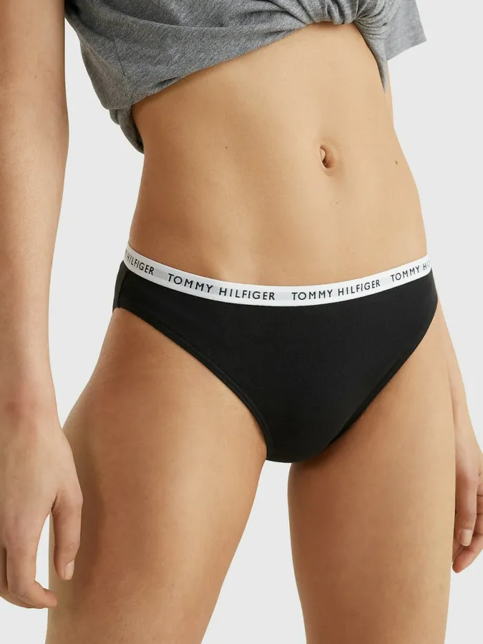 Tommy Hilfiger 3Pack Recycled Cotton Briefs BlackBlackBlack Womens Essentials