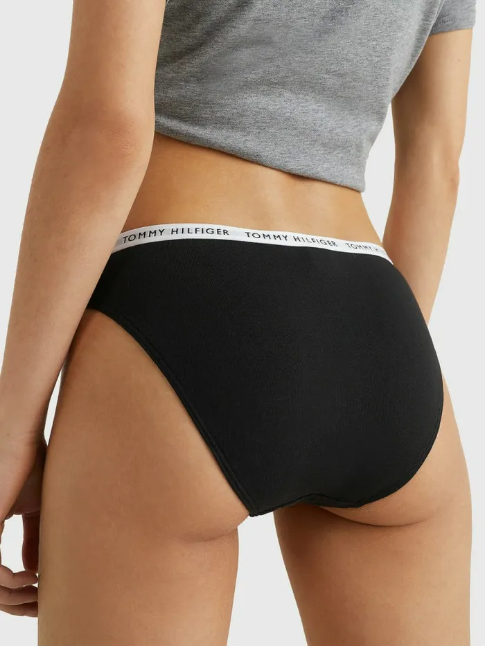 Tommy Hilfiger 3Pack Recycled Cotton Briefs BlackBlackBlack Womens Essentials