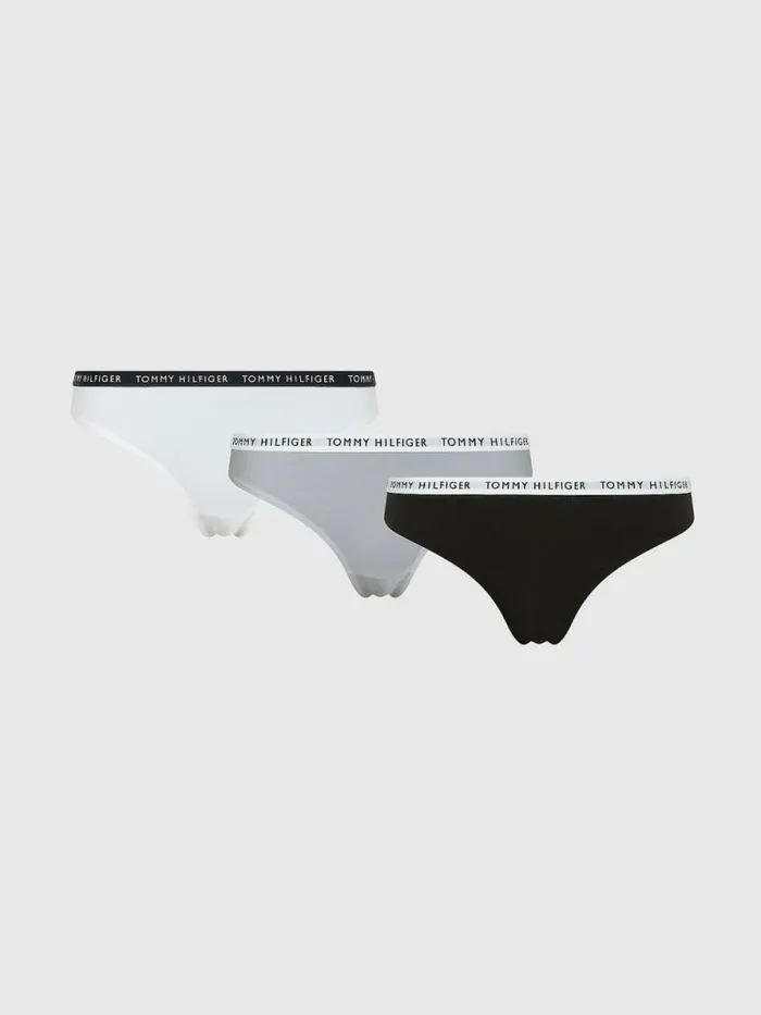 Tommy Hilfiger 3Pack Recycled Cotton Briefs Medium Grey HtrWhiteBlack Womens Essentials Tommy Hilfiger 3Pack Recycled Cotton Briefs Medium Grey HtrWhiteBlack Womens Essentials