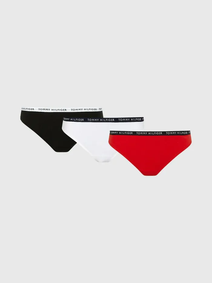 Tommy Hilfiger 3Pack Recycled Cotton Thongs WhiteDesert SkyPrimary Red Womens Lingerie Tommy Hilfiger 3Pack Recycled Cotton Thongs WhiteDesert SkyPrimary Red Womens Lingerie