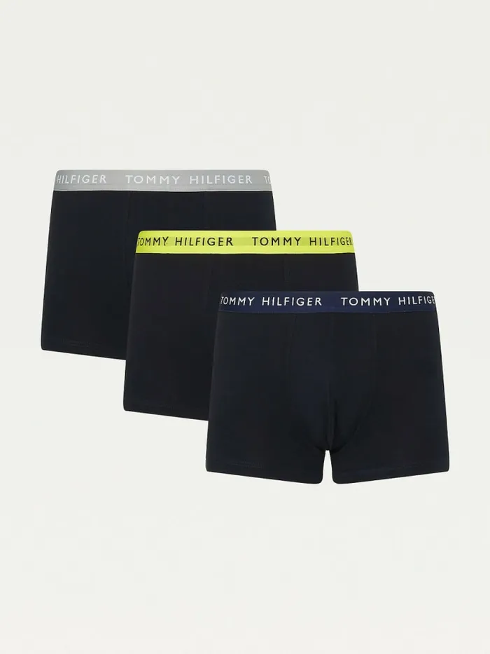 Tommy Hilfiger 3Pack Repeat Logo Trunks Acid CitrusYale BlueSublunar Mens Underwear Gift for Friend Tommy Hilfiger 3Pack Repeat Logo Trunks Acid CitrusYale BlueSublunar Mens Underwear Gift for Friend