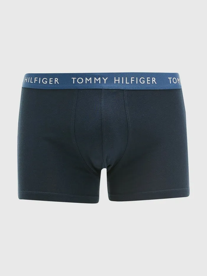 Tommy Hilfiger 3Pack Repeat Logo Trunks Des SkyPetrol BluePrim Red Mens Underwear Popular