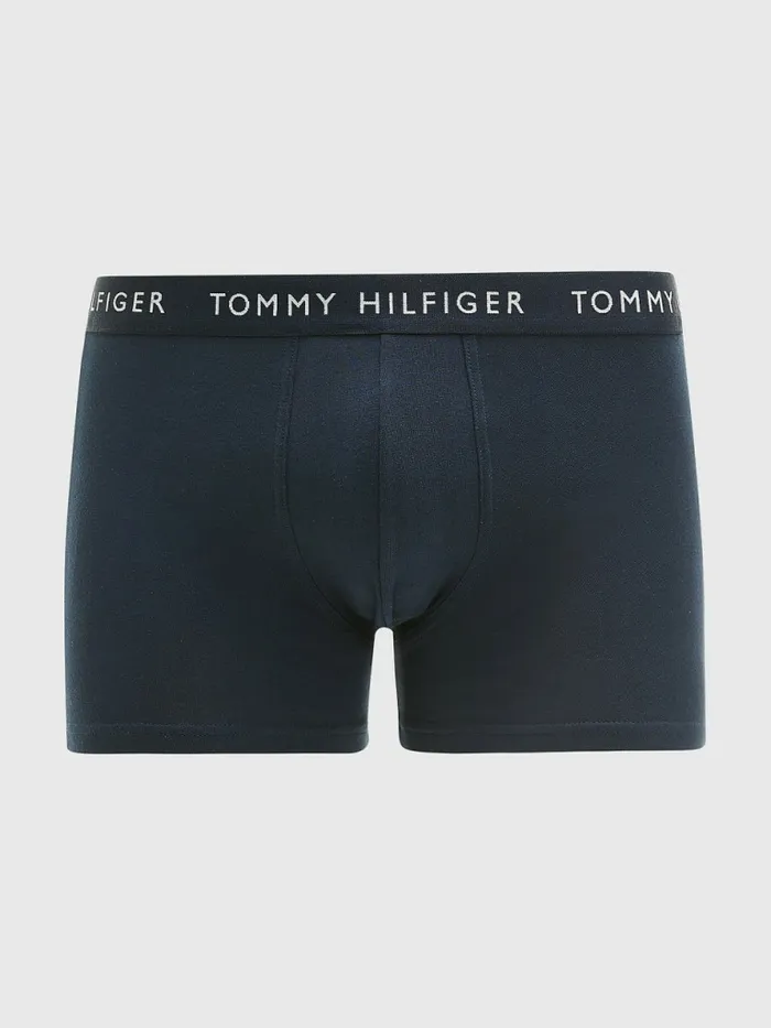 Tommy Hilfiger 3Pack Repeat Logo Trunks Des SkyPetrol BluePrim Red Mens Underwear Popular