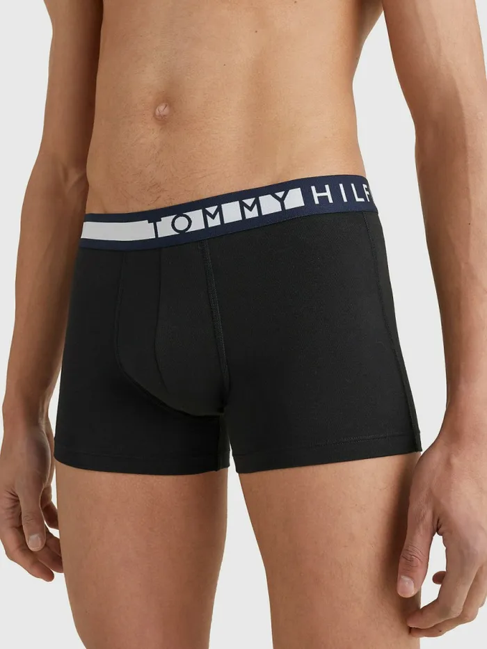 Tommy Hilfiger 3Pack Statement Waistband Trunks PvhblackPvhblackPvhblack Mens Underwear On Sale