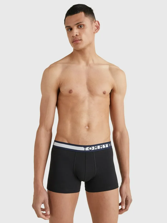 Tommy Hilfiger 3Pack Statement Waistband Trunks PvhblackPvhblackPvhblack Mens Underwear On Sale