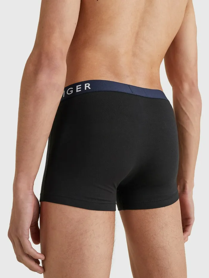 Tommy Hilfiger 3Pack Statement Waistband Trunks PvhblackPvhblackPvhblack Mens Underwear On Sale