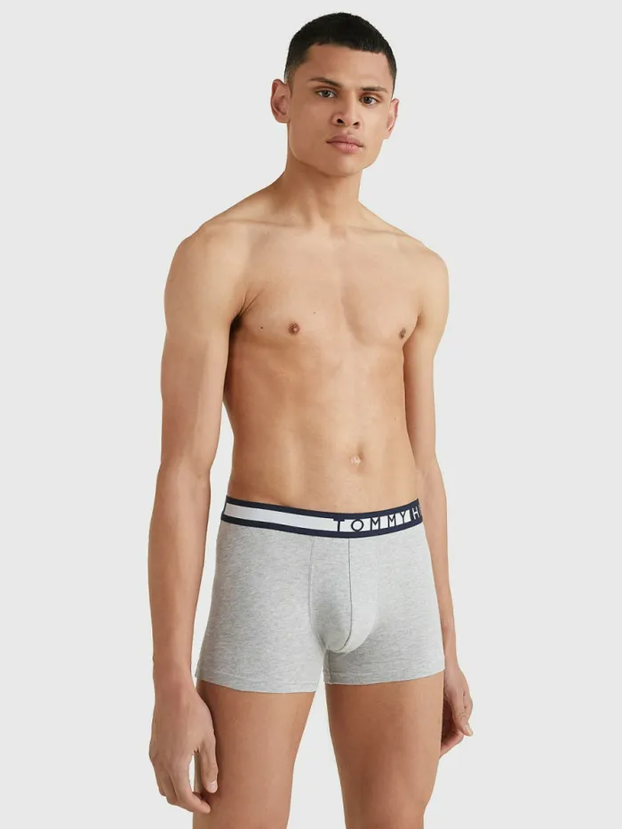Tommy Hilfiger 3Pack Statement Waistband Trunks PvhblackPvhwhiteGreyhtr Mens Underwear On Sale