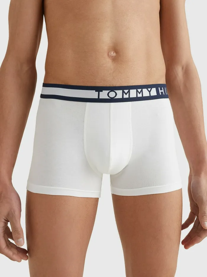 Tommy Hilfiger 3Pack Statement Waistband Trunks PvhblackPvhwhiteGreyhtr Mens Underwear On Sale